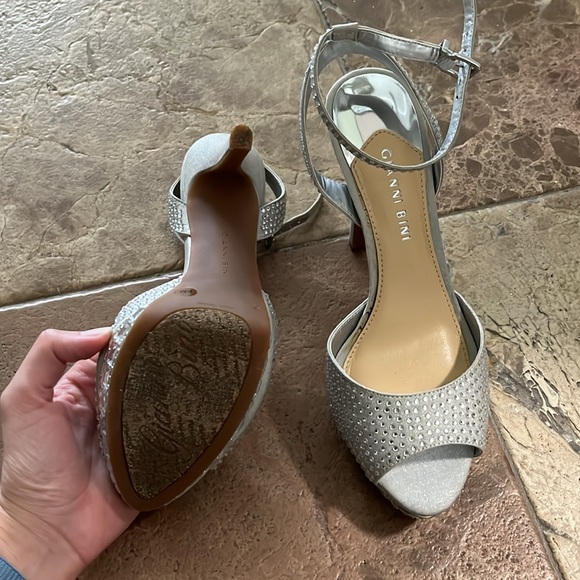 Gianni Bini jeweled heels. Silver, with glitter. - Picture 2 of 2